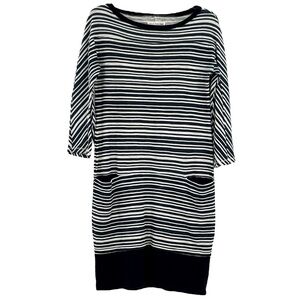 Rag & Bone Knit Womens Scoop Neck Striped Shirt Dress with pockets Medium